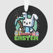 Gelukkig Pasen Konijn Pixel Game  Ornament (voorkant)