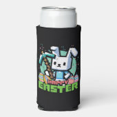 Gelukkig Pasen Konijn Pixel Game  Seltzer Blikjeskoeler (Seltzer Voorkant)