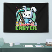 Gelukkig Pasen Konijn Pixel Game  Spandoek (Beurs)