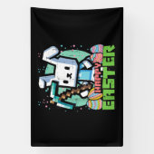 Gelukkig Pasen Konijn Pixel Game  Spandoek (Verticaal)