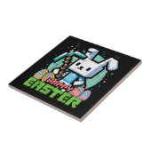 Gelukkig Pasen Konijn Pixel Game  Tegeltje (Zijkant)