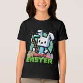 Gelukkig Pasen Konijn Pixel Game  Tri-Blend Shirt (Voorkant)
