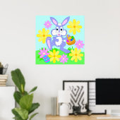 Gelukkig Pasen Konijn Poster (Thuiskantoor)