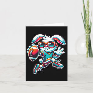 Gelukkig Pasen Konijn Quarterback Ontvanger Voetba Kaart