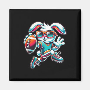 Gelukkig Pasen Konijn Quarterback Ontvanger Voetba Magneet