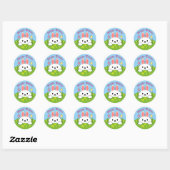 Gelukkig Pasen Konijn Ronde Sticker (Vel)