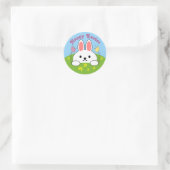 Gelukkig Pasen Konijn Ronde Sticker (Tas)