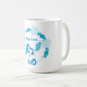 Gelukkig Pasen Konijn Schattig Blauw Kawaii Koffiemok (Voorkant rechts)