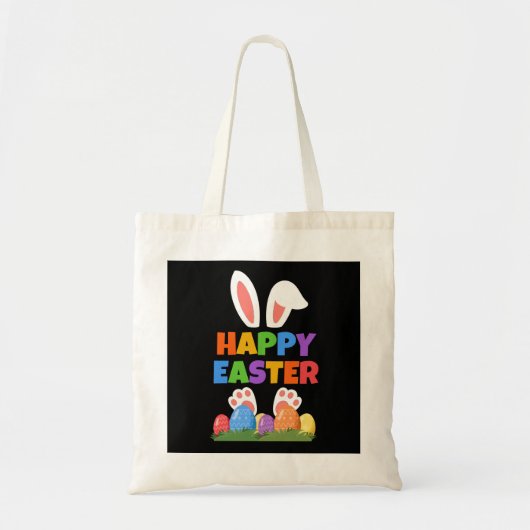 Gelukkig Pasen Konijn Tote Bag (Voorkant)