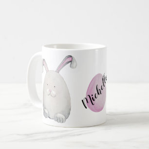 Gelukkig Pasen Konijn Watercolor Handgeschilderd Koffiemok