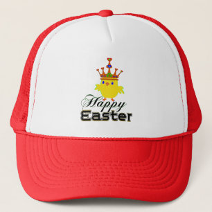 Gelukkig Pasen Koning Kip Plezier Trucker Hat ♥ Pet