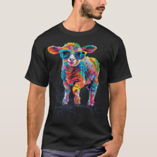 Gelukkig Pasen Lam Schaap Kunstwerk met Zonnebril T-shirt