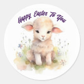 Gelukkig Pasen Lam Sticker (Voorkant)
