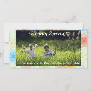Gelukkig Pasen Lente Foto Kaart Bloemen
