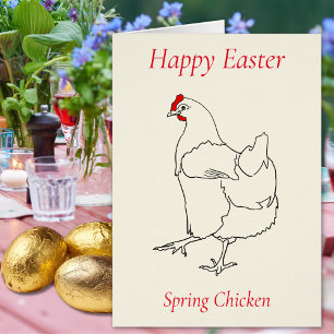 Gelukkig Pasen Lente Kip Minimalistische Lijnteken