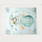 Gelukkig Pasen Leuk Konijntje & Ballons Ontwerp Wandkleed (Voorkant (horizontaal))