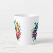 Gelukkig Pasen: Levendige Waterverf Paasei Latte Mok (Voorkant)