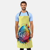 Gelukkig Pasen: Levendige Waterverf Paasei Schort (Gedragen)