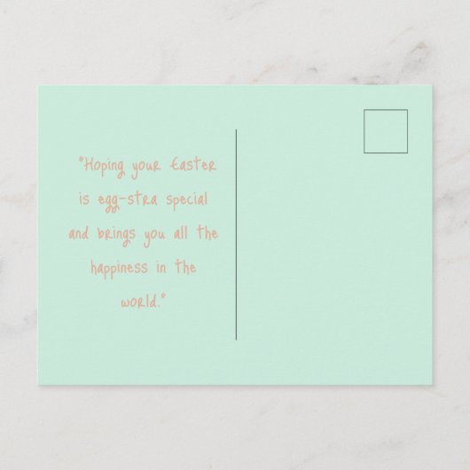 Gelukkig Pasen licht groene waterverf aanpasbaar Briefkaart (Achterkant)