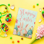 Gelukkig Pasen licht groene waterverf aanpasbaar Briefkaart