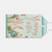 Gelukkig Pasen licht groene waterverf Cadeaulabel (Voorkant (Horizontaal))