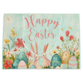 Gelukkig Pasen licht groene waterverf Groot Cadeauzakje (Voorkant)