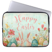 Gelukkig Pasen licht groene waterverf Laptop Sleeve (Voorkant)