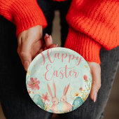Gelukkig Pasen licht groene waterverf Papieren Bordje
