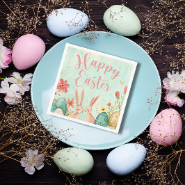 Gelukkig Pasen licht groene waterverf Servet