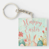 Gelukkig Pasen licht groene waterverf Sleutelhanger (voorkant)