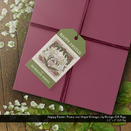 Gelukkig Pasen: Lily Design Vredeshoop Cadeaulabel