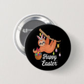 Gelukkig Pasen Luiaard knop Ronde Button 5,7 Cm (Voorkant /achterkant)
