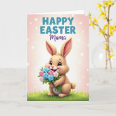 Gelukkig Pasen Mama Konijn Kaart (Gele Bloem)