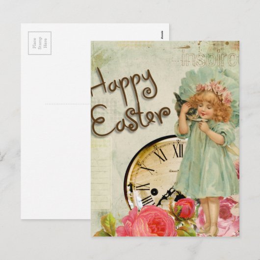 gelukkig Pasen meisje Feestdagenkaart (Voorkant / Achterkant)
