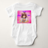 Gelukkig Pasen Meisjes Baby Body Romper (Achterkant)