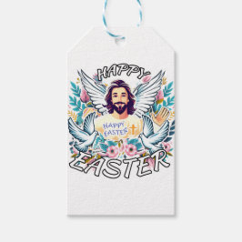Gelukkig Pasen met Jezus Cadeaulabel