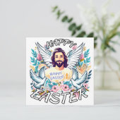 Gelukkig Pasen met Jezus Feestdagenkaart (Staand voorkant)