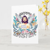 Gelukkig Pasen met Jezus Kaart (Gele Bloem)