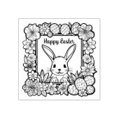 🐰Gelukkig Pasen met paashaas en tekst Rubberstempel (Afrduk)