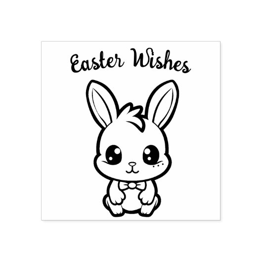 🐰Gelukkig Pasen met paashaas en tekst Rubberstempel (Afrduk)