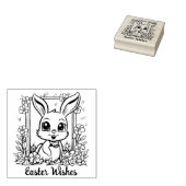 🐰Gelukkig Pasen met paashaas en tekst Rubberstempel (Gestempeld)
