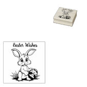 🐰Gelukkig Pasen met paashaas en tekst Rubberstempel (Gestempeld)