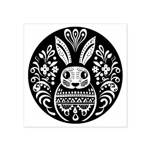 🐰Gelukkig Pasen met paashaas en tekst Rubberstempel (Afrduk)