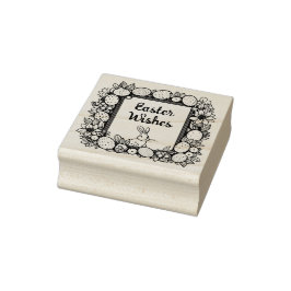 🐰Gelukkig Pasen met paashaas en tekst Rubberstempel