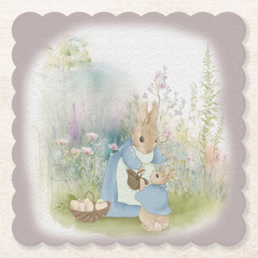 Gelukkig Pasen met Peter Rabbit Kartonnen Onderzetters (Voorkant)