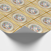 Gelukkig Pasen Met Schattige Konijntje, Eieren, en Cadeaupapier (Hoek)