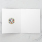 Gelukkig Pasen Met Schattige Konijntje, Eieren, en Kaart (Binnen)