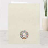 Gelukkig Pasen Met Schattige Konijntje, Eieren, en Kaart (Achterkant)