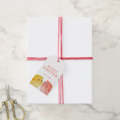 Gelukkig Pasen met twee kippen in geel en roze Cadeaulabel (Met Touw)