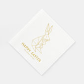 Gelukkig Pasen Modern Wit en Goud Servet (Hoek)